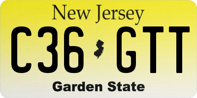 NJ license plate C36GTT