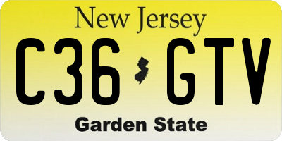 NJ license plate C36GTV