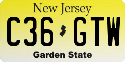 NJ license plate C36GTW