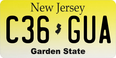 NJ license plate C36GUA
