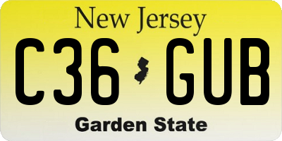 NJ license plate C36GUB