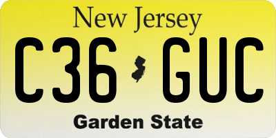 NJ license plate C36GUC