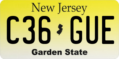 NJ license plate C36GUE