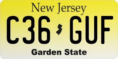 NJ license plate C36GUF