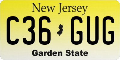 NJ license plate C36GUG