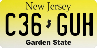 NJ license plate C36GUH