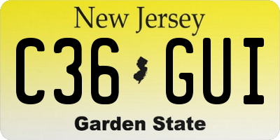 NJ license plate C36GUI