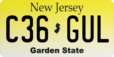 NJ license plate C36GUL