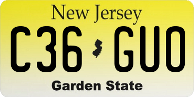 NJ license plate C36GUO