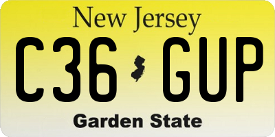 NJ license plate C36GUP