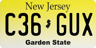 NJ license plate C36GUX