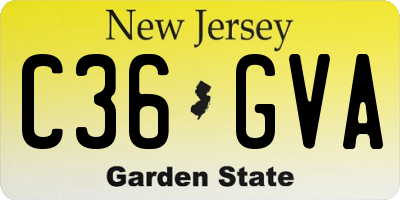 NJ license plate C36GVA