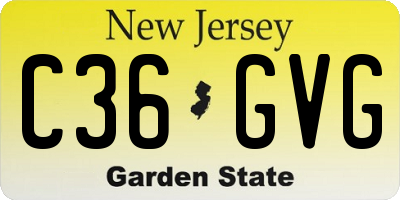 NJ license plate C36GVG