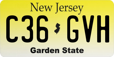 NJ license plate C36GVH