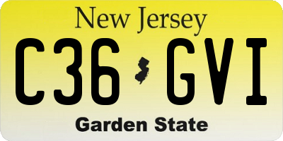 NJ license plate C36GVI