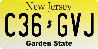 NJ license plate C36GVJ