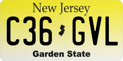NJ license plate C36GVL