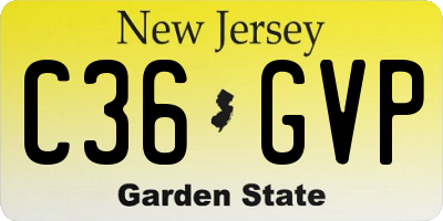 NJ license plate C36GVP