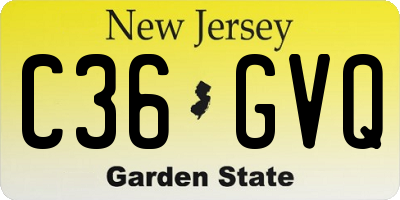 NJ license plate C36GVQ