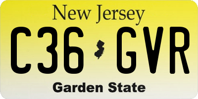 NJ license plate C36GVR