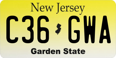 NJ license plate C36GWA