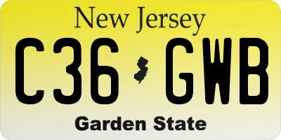 NJ license plate C36GWB