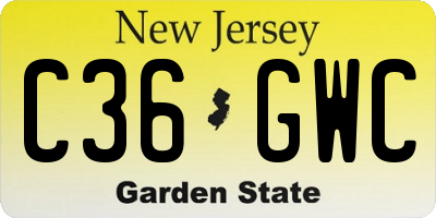 NJ license plate C36GWC
