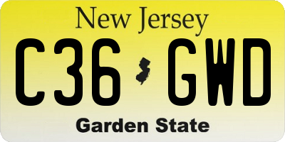 NJ license plate C36GWD