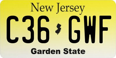NJ license plate C36GWF