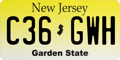 NJ license plate C36GWH