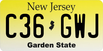 NJ license plate C36GWJ