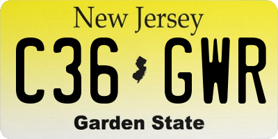 NJ license plate C36GWR