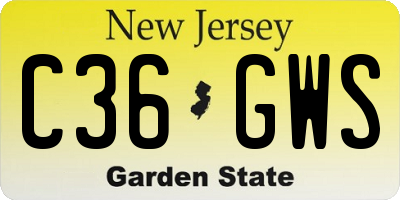 NJ license plate C36GWS
