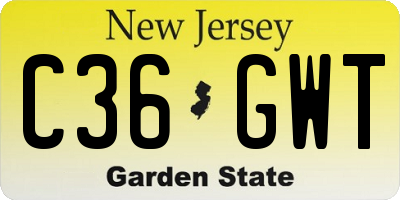 NJ license plate C36GWT