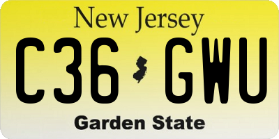NJ license plate C36GWU