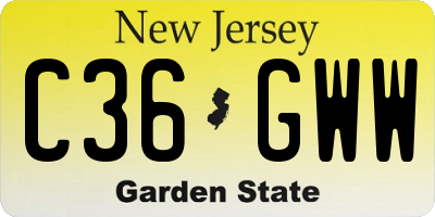 NJ license plate C36GWW
