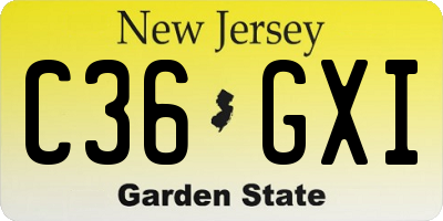NJ license plate C36GXI