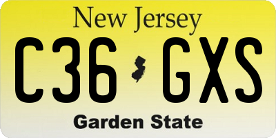 NJ license plate C36GXS