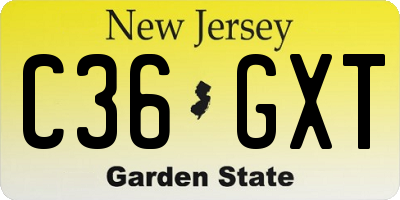 NJ license plate C36GXT