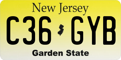 NJ license plate C36GYB