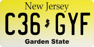 NJ license plate C36GYF