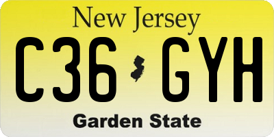 NJ license plate C36GYH