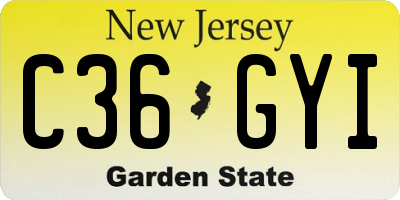 NJ license plate C36GYI
