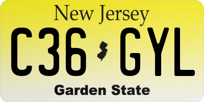 NJ license plate C36GYL