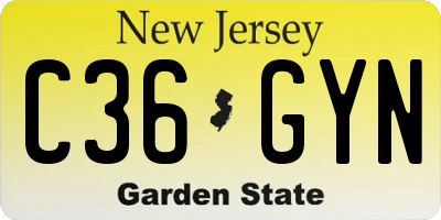 NJ license plate C36GYN