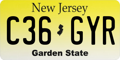 NJ license plate C36GYR