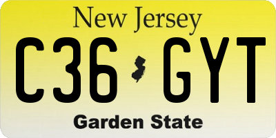 NJ license plate C36GYT