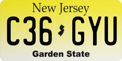NJ license plate C36GYU