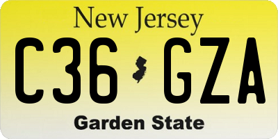 NJ license plate C36GZA