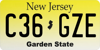 NJ license plate C36GZE